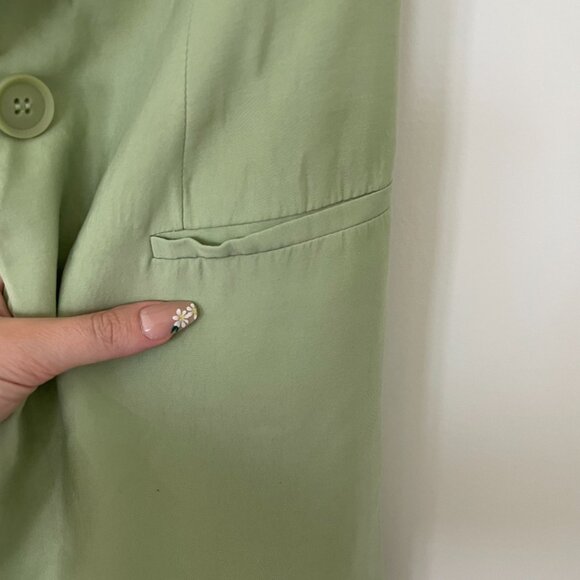 ZARA Mint Green Tuxedo Collar Vest – Size Small, Co-Ord Set Top - Picture 9 of 10